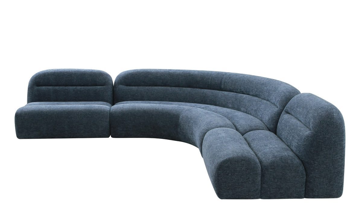 Forman Modern Blue Fabric Modular Corner Sectional Seat