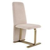Tasha Modern Beige Linen + Brushed Brass Dining Chair (Set of 2)