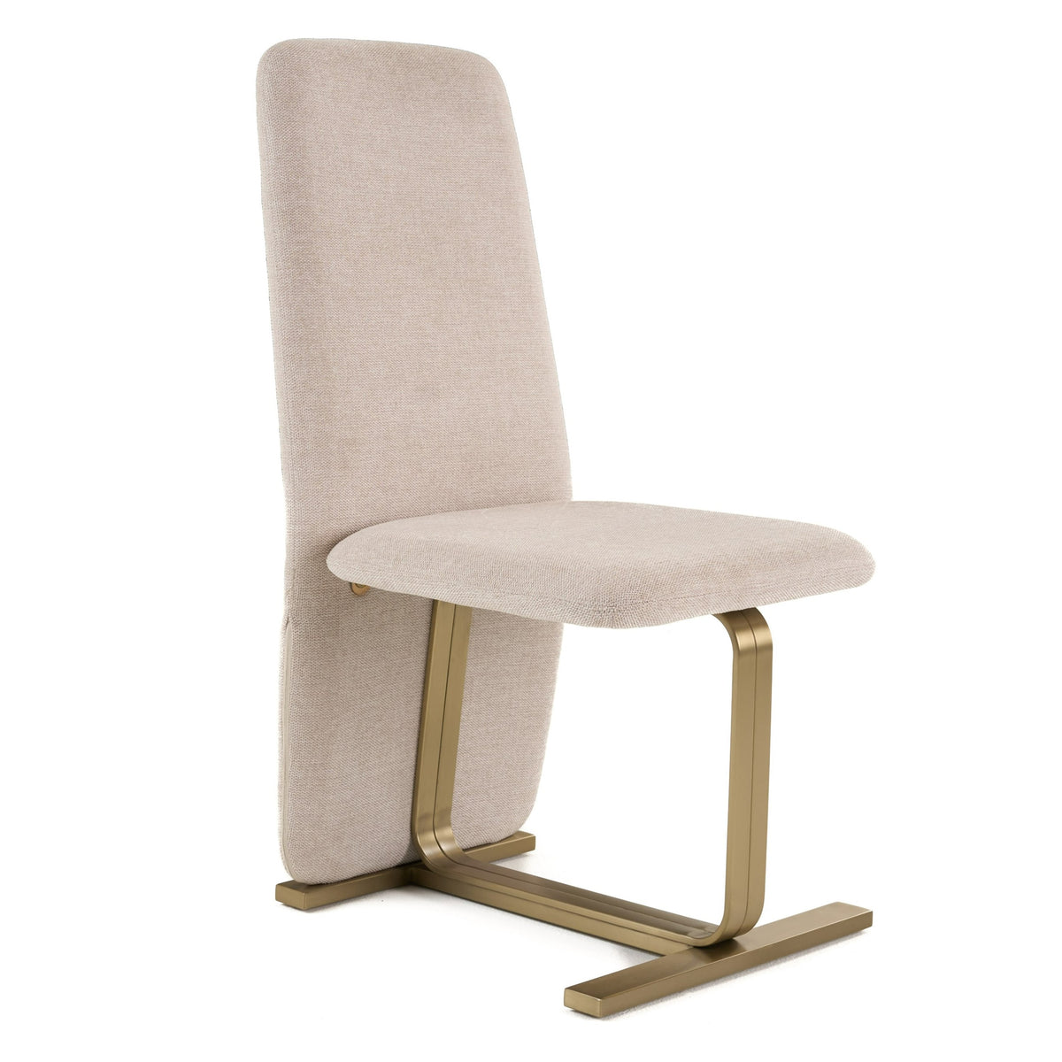 Tasha Modern Beige Linen + Brushed Brass Dining Chair (Set of 2)