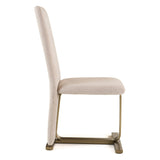 Tasha Modern Beige Linen + Brushed Brass Dining Chair (Set of 2)