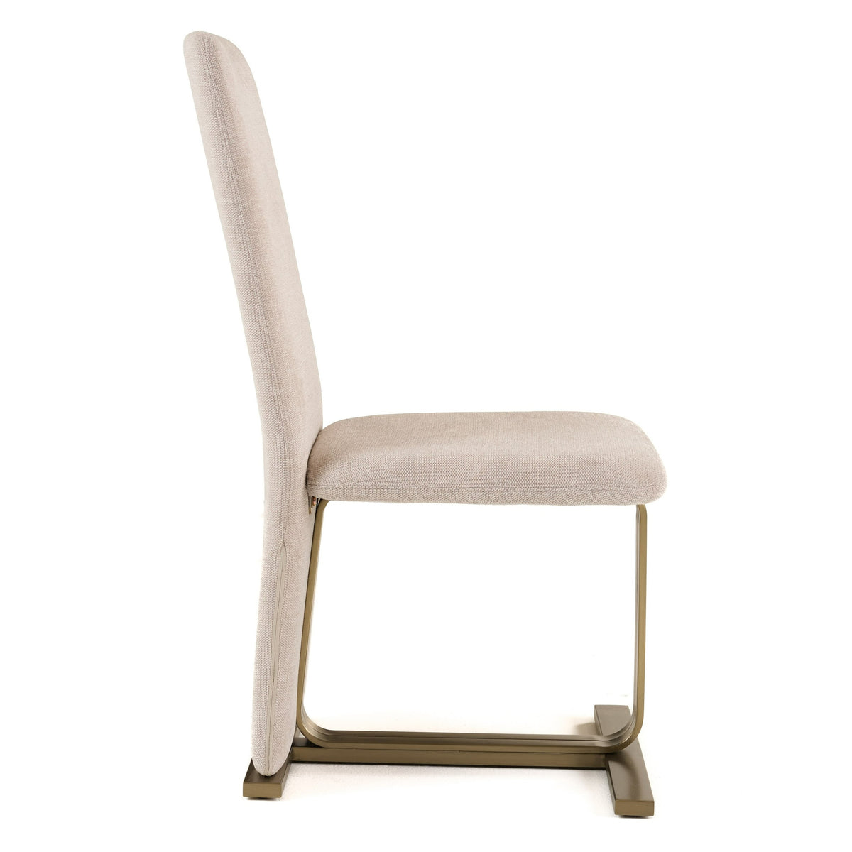Tasha Modern Beige Linen + Brushed Brass Dining Chair (Set of 2)