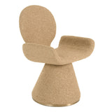 Neptune Contemporary Beige Fabric + Brushed Brass Dining Chair