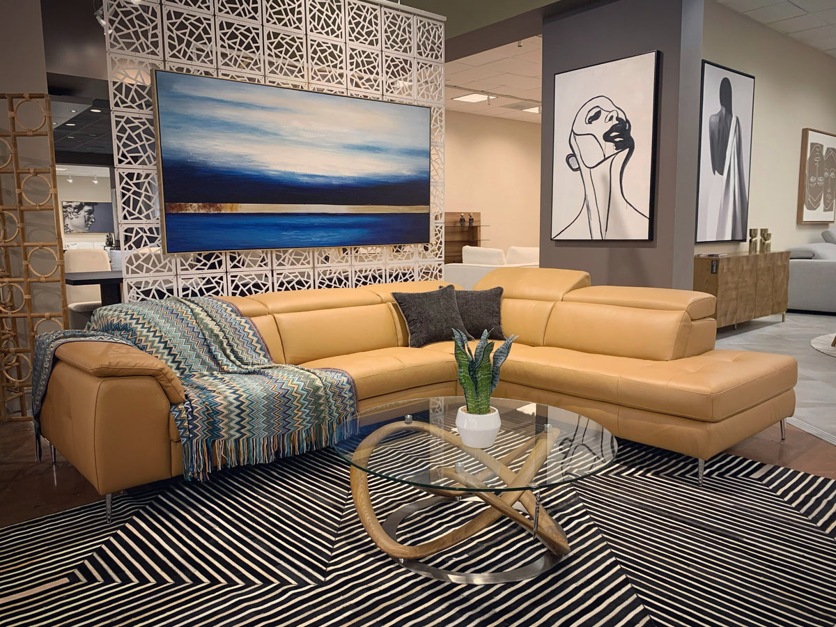 Modrest Michele Modern Glass and Walnut Coffee Table