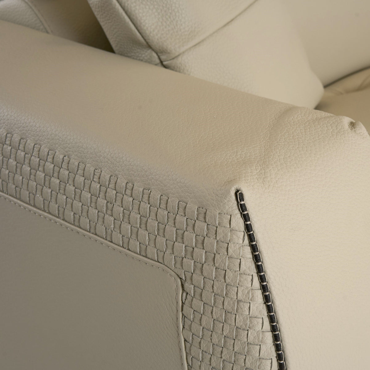 Dalton Modern Italian Cream Leather Sectional Sofa + Recliners
