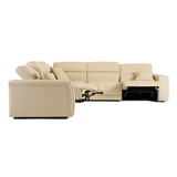 Dalton Modern Italian Cream Leather Sectional Sofa + Recliners