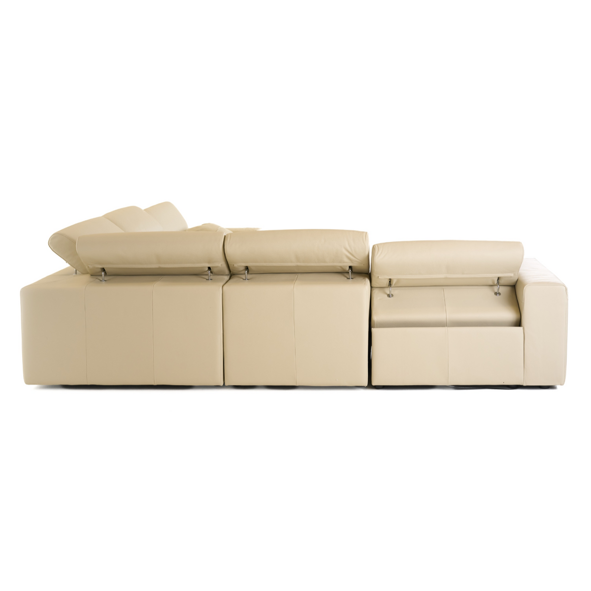 Dalton Modern Italian Cream Leather Sectional Sofa + Recliners