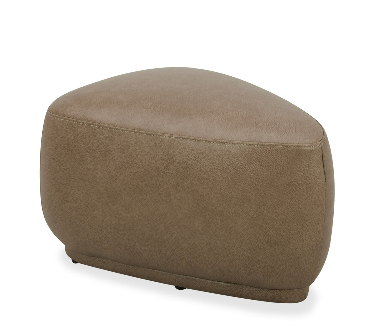 Kinsey Modern Tan Leather Small River Rock Ottoman