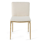 Atlanta Modern Off-White Fabric & Brass Dining Chair