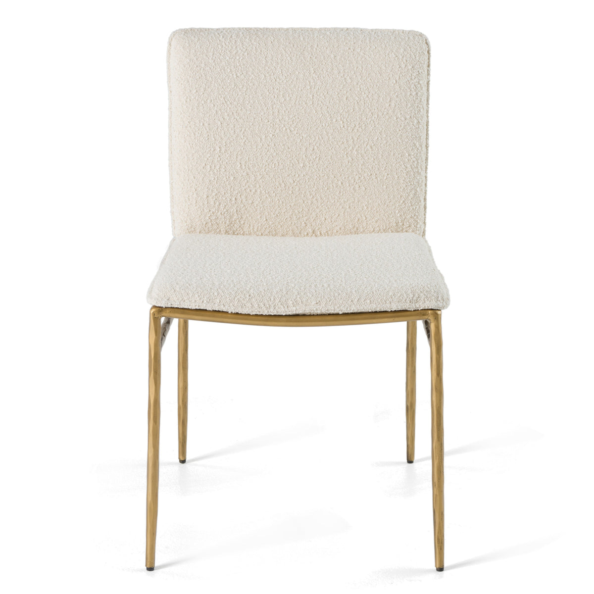 Atlanta Modern Off-White Fabric & Brass Dining Chair