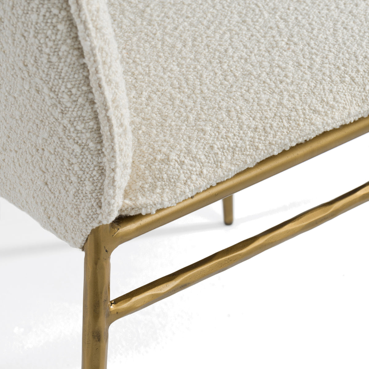 Atlanta Modern Off-White Fabric & Brass Dining Chair