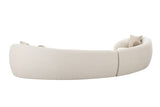 Kilmer Modern Off-White Curved Fabric Sectional Sofa