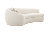 Kilmer Modern Off-White Curved Fabric Sectional Sofa