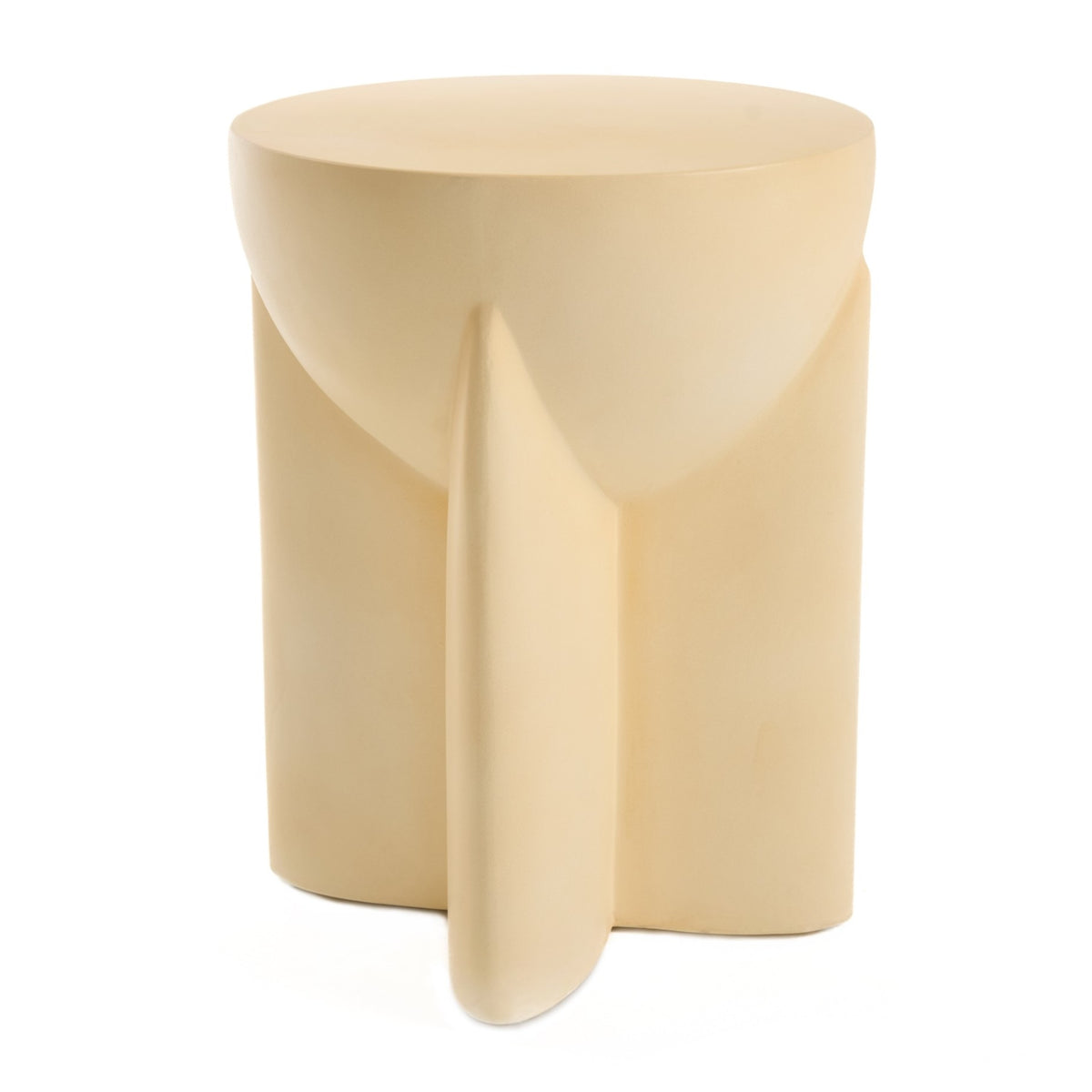 Elsa Modern Beige Concrete Round End Table