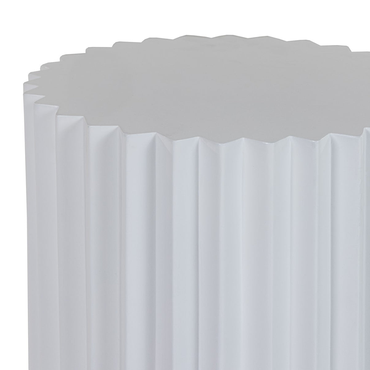 Evadale Modern White Concrete End Table