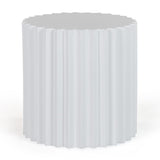 Evadale Modern White Concrete End Table