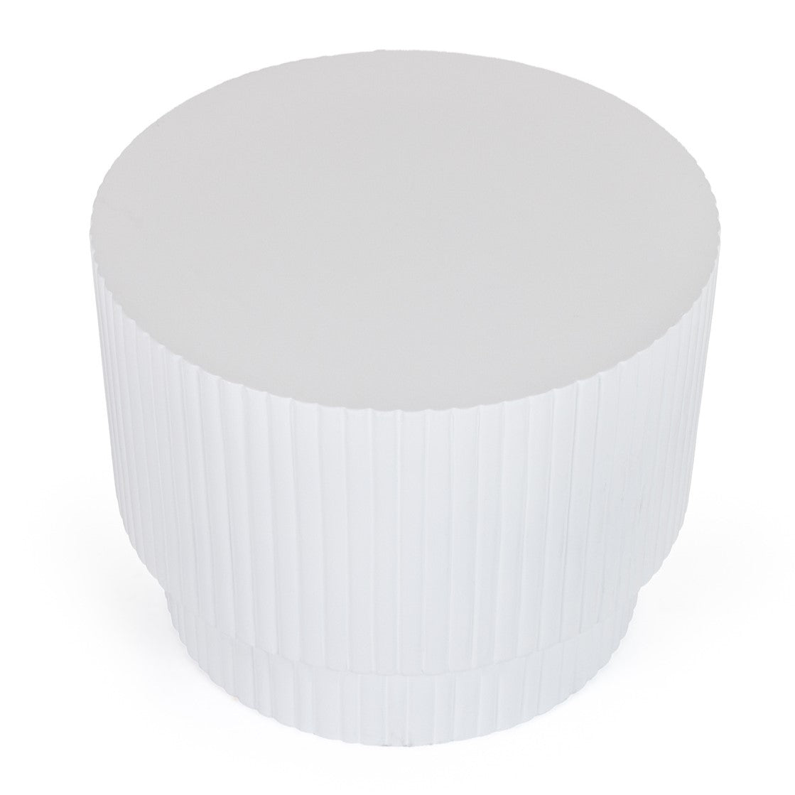 Gruver Modern White Concrete End Table
