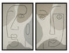 Faces Silhouette Modern Painting Set of 2
