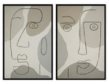Faces Silhouette Modern Painting Set of 2