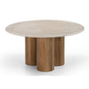 Hayden Modern Marble + Wood Round Coffee Table