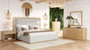 Santa Barbara Modern Grey Fabric + Natural Bedroom Set