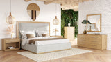Santa Barbara Modern Grey Fabric + Natural Bedroom Set