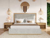 Santa Barbara Modern Grey Fabric + Natural Bedroom Set