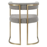Byron Modern Grey Fabric + Antique Brass Dining Chair