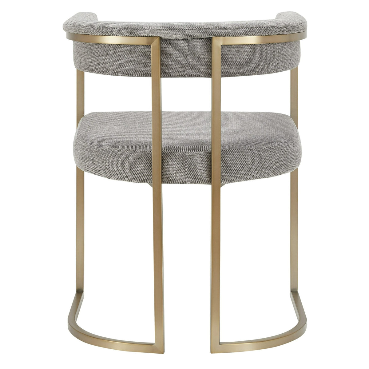Byron Modern Grey Fabric + Antique Brass Dining Chair