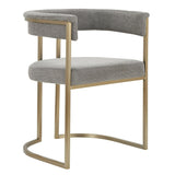 Byron Modern Grey Fabric + Antique Brass Dining Chair