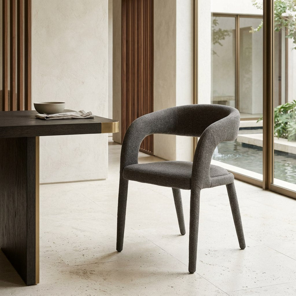 Faerron Modern Grey Fabric Dining Chair