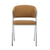 Marcus Modern Camel Vegan Leather Dining Chair (Set of 2)