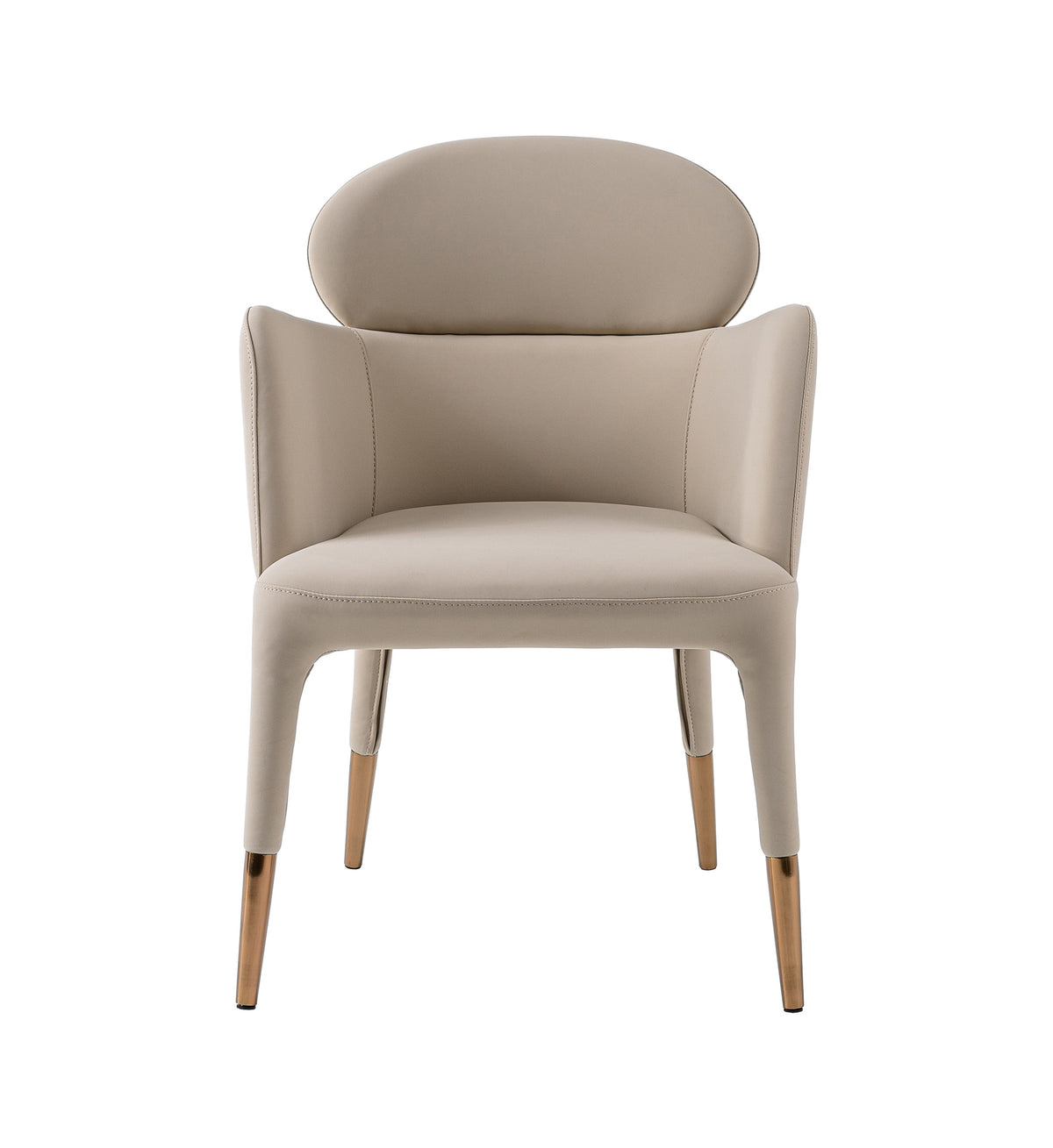 Shannon Modern Beige Vegan Leather + Rosegold Dining Chair
