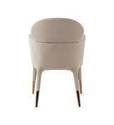 Shannon Modern Beige Vegan Leather + Rosegold Dining Chair