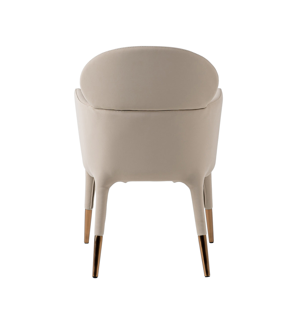 Shannon Modern Beige Vegan Leather + Rosegold Dining Chair