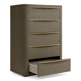 Lois Modern Beige Shagreen + Brass Chest