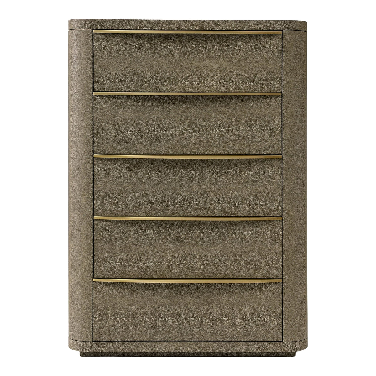 Lois Modern Beige Shagreen + Brass Chest