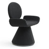 Neptune Contemporary Black Fabric + Brushed Black Gun Dining Chair