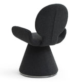Neptune Contemporary Black Fabric + Brushed Black Gun Dining Chair