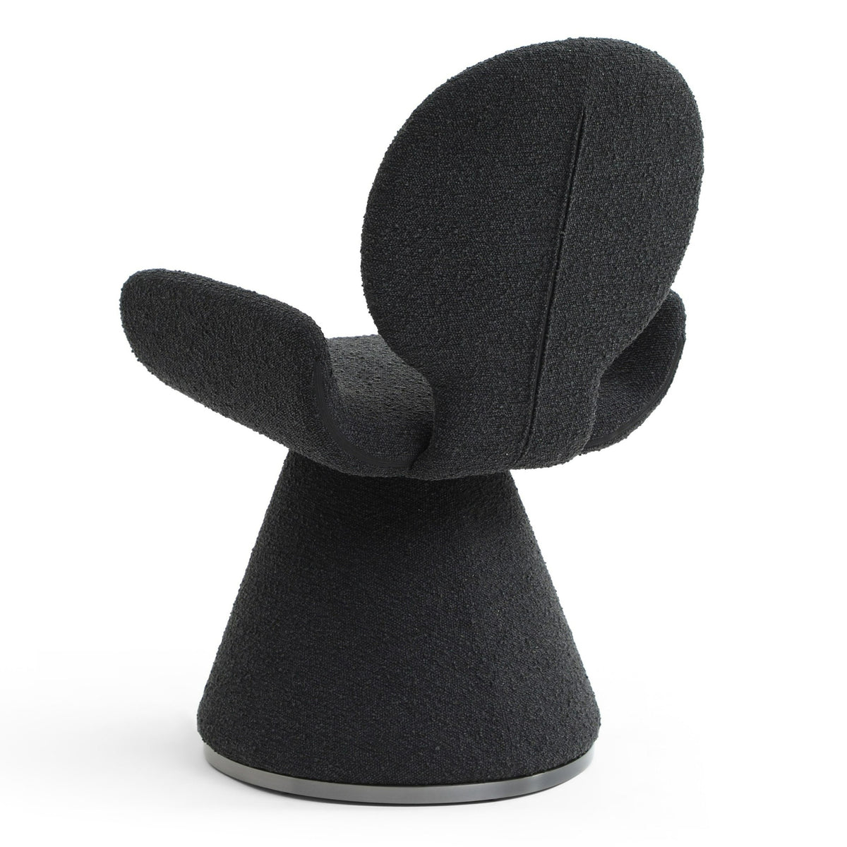 Neptune Contemporary Black Fabric + Brushed Black Gun Dining Chair