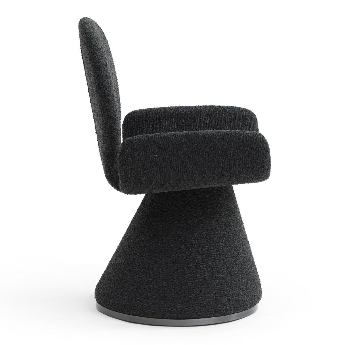 Neptune Contemporary Black Fabric + Brushed Black Gun Dining Chair
