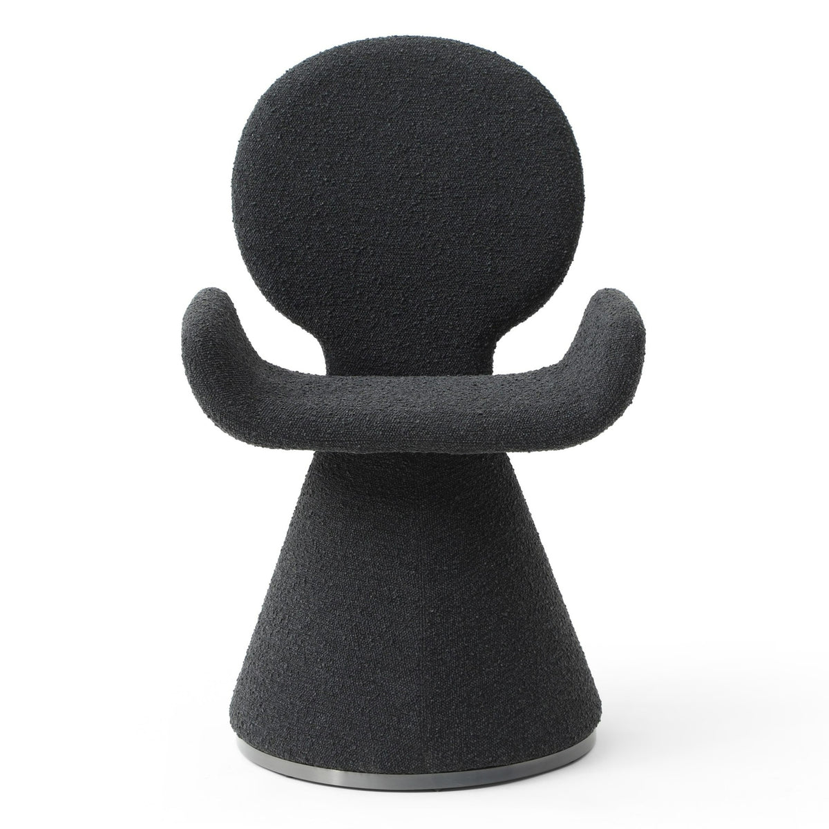 Neptune Contemporary Black Fabric + Brushed Black Gun Dining Chair