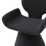 Neptune Contemporary Black Fabric + Brushed Black Gun Dining Chair