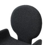 Neptune Contemporary Black Fabric + Brushed Black Gun Dining Chair
