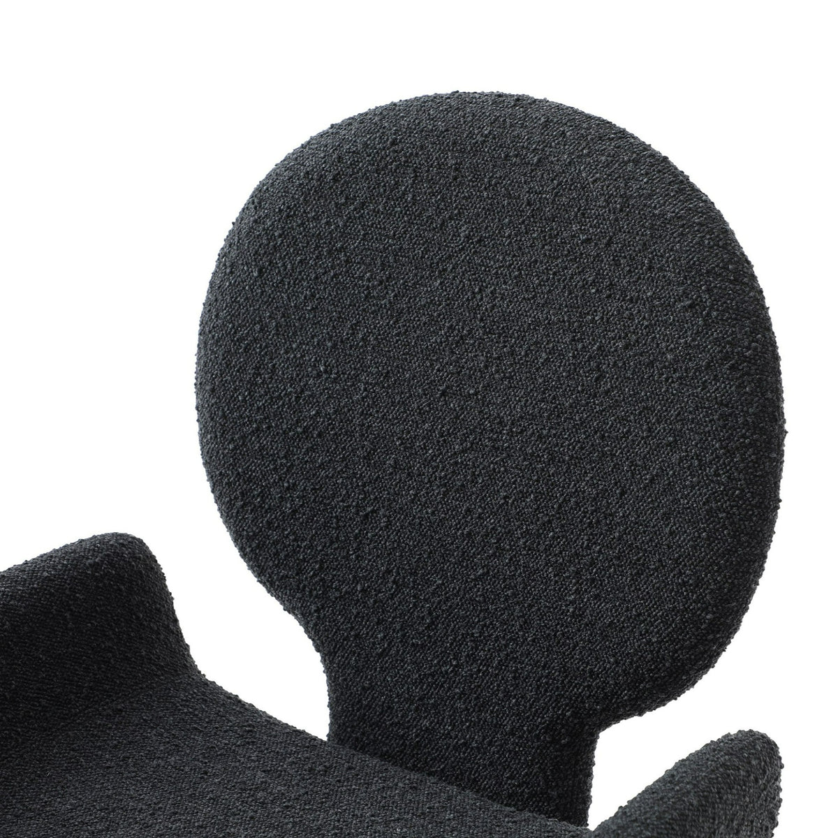 Neptune Contemporary Black Fabric + Brushed Black Gun Dining Chair
