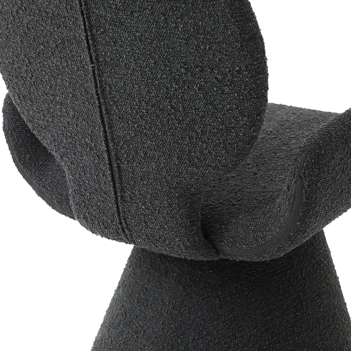Neptune Contemporary Black Fabric + Brushed Black Gun Dining Chair