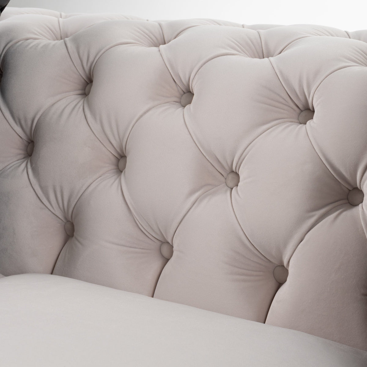 Clarice Transitional Light Beige Velvet Sofa