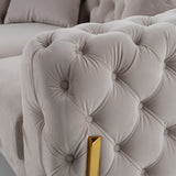 Clarice Transitional Light Beige Velvet Loveseat