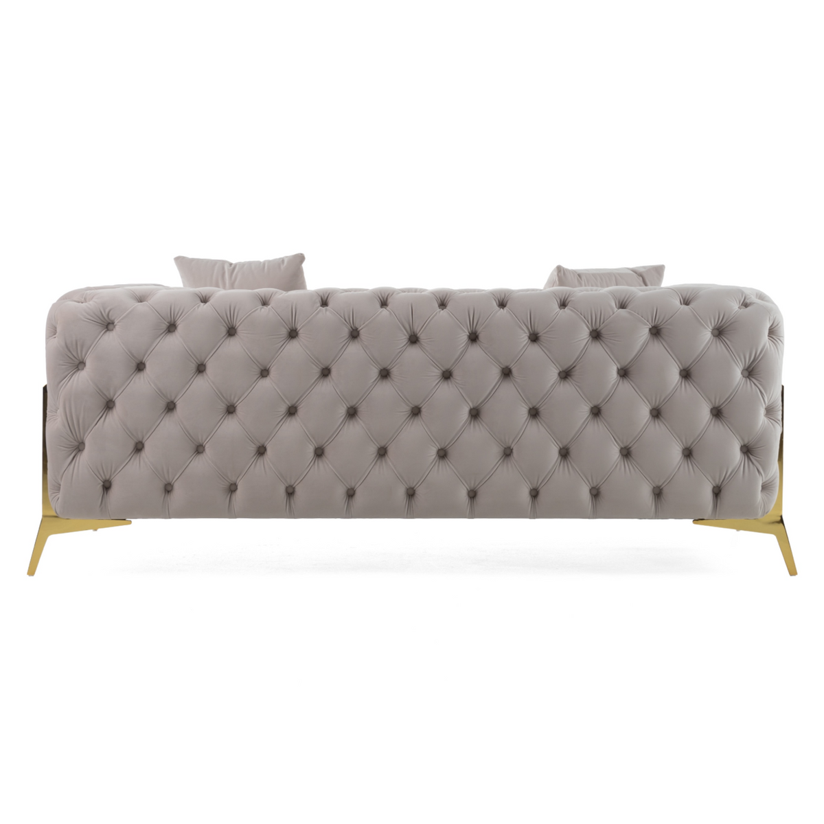 Clarice Transitional Light Beige Velvet Loveseat