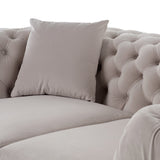Clarice Transitional Light Beige Velvet Loveseat
