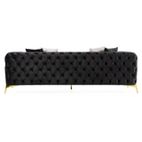 Clarice Transitional Black Velvet Sofa